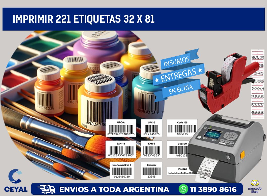 IMPRIMIR 221 ETIQUETAS 32 x 81