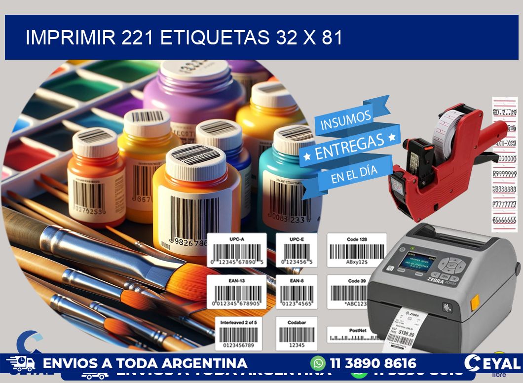 IMPRIMIR 221 ETIQUETAS 32 x 81