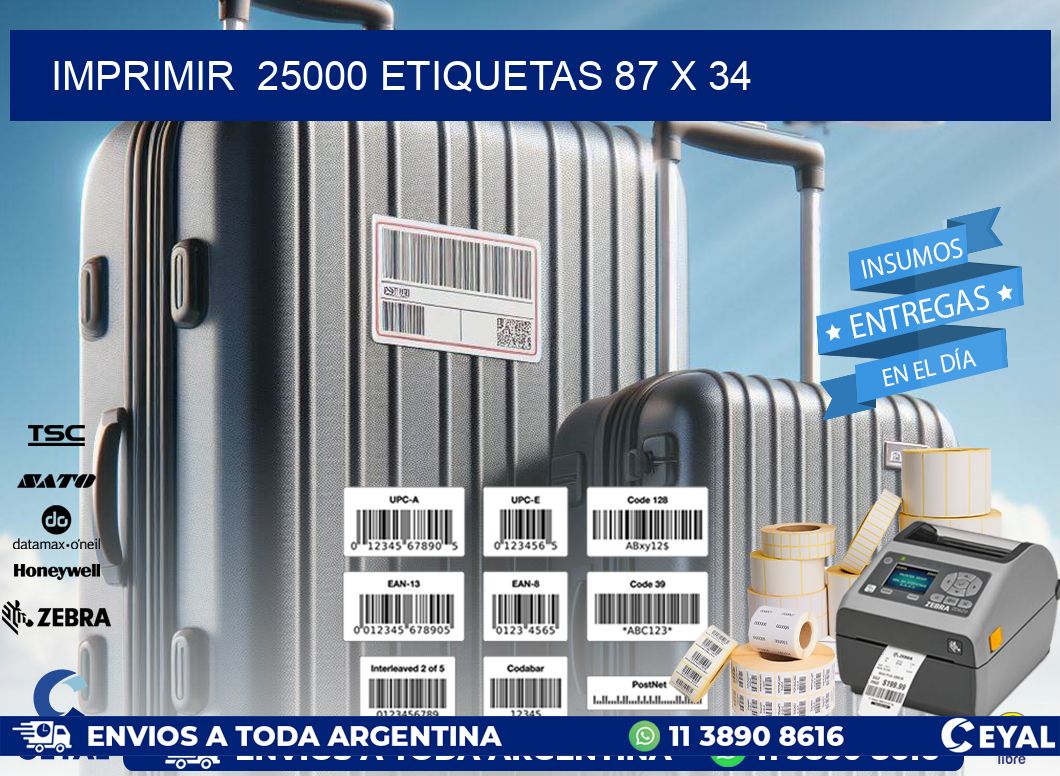IMPRIMIR 25000 ETIQUETAS 87 x 34