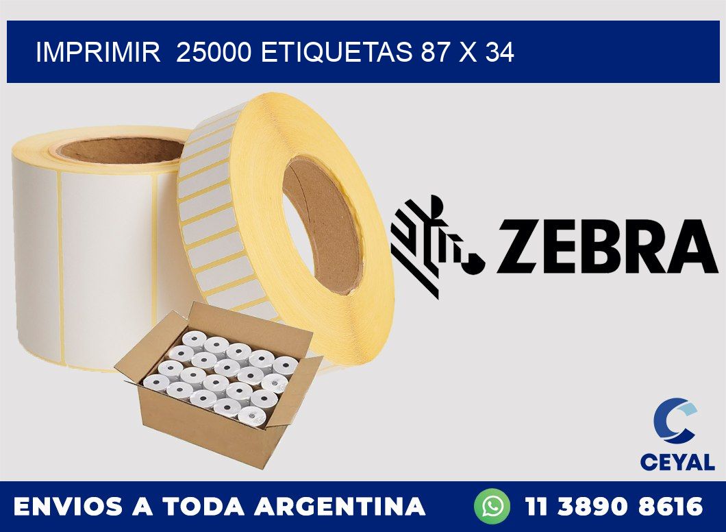 IMPRIMIR 25000 ETIQUETAS 87 x 34