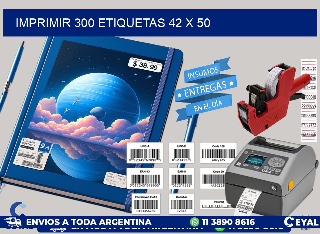IMPRIMIR 300 ETIQUETAS 42 x 50