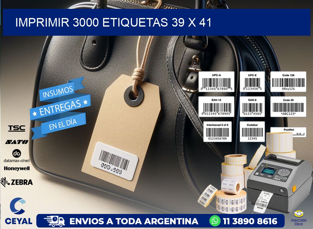 IMPRIMIR 3000 ETIQUETAS 39 x 41