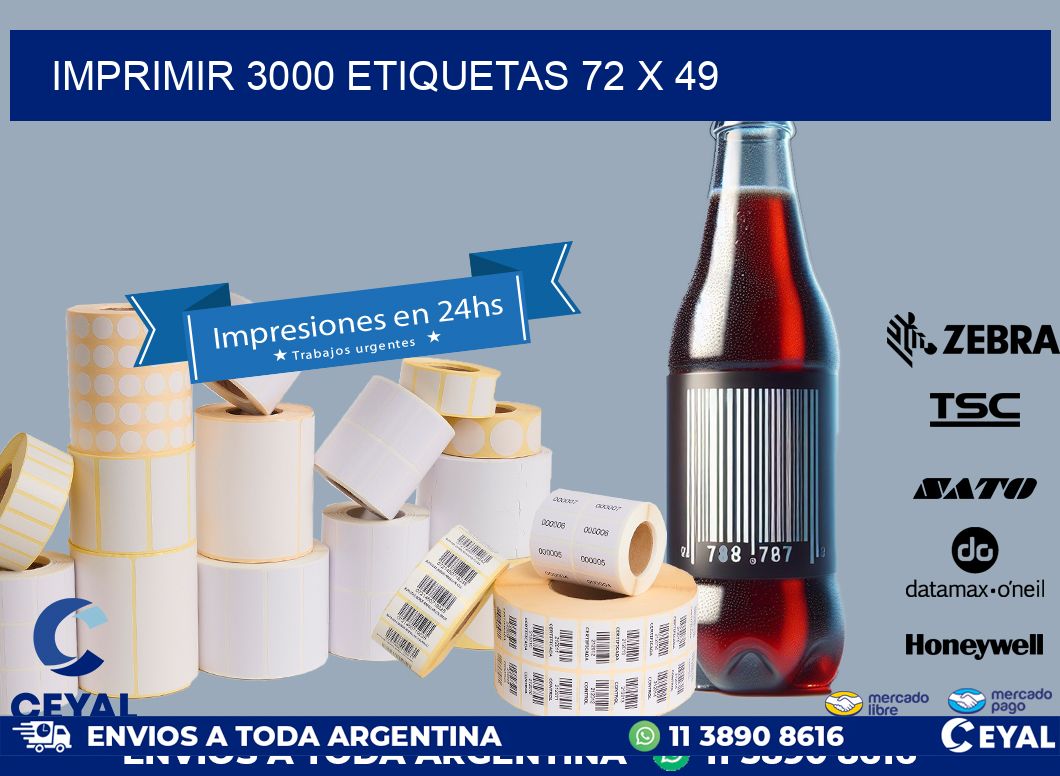 IMPRIMIR 3000 ETIQUETAS 72 x 49