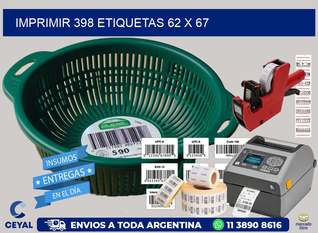 IMPRIMIR 398 ETIQUETAS 62 x 67