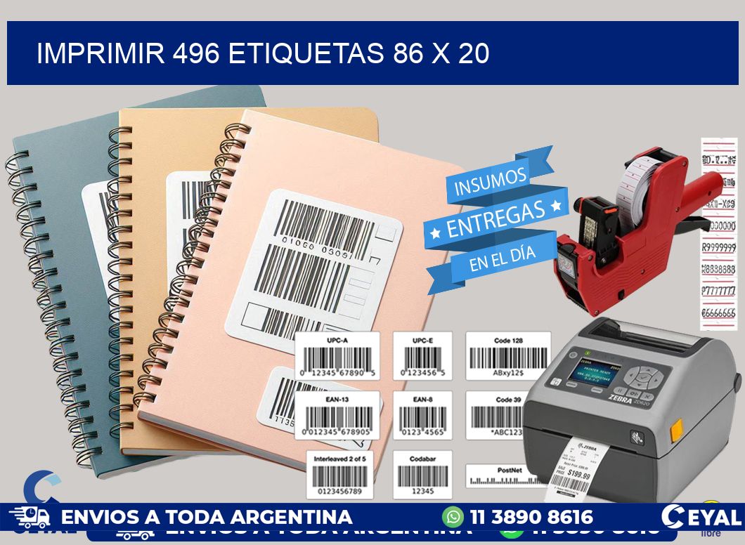 IMPRIMIR 496 ETIQUETAS 86 x 20