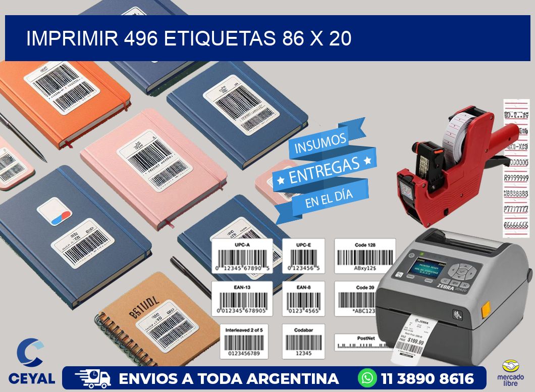 IMPRIMIR 496 ETIQUETAS 86 x 20