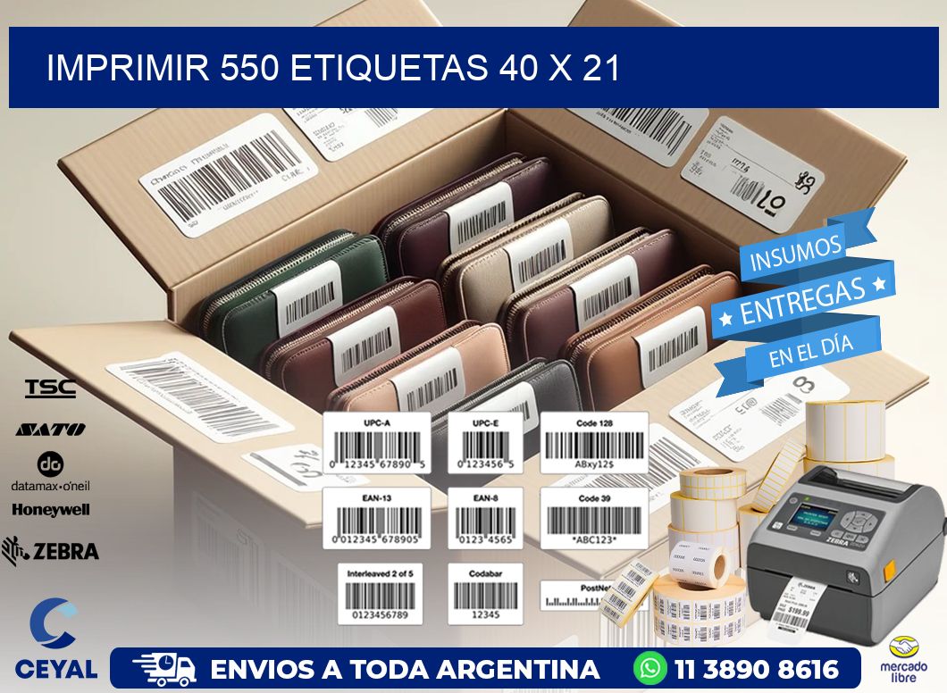 IMPRIMIR 550 ETIQUETAS 40 x 21