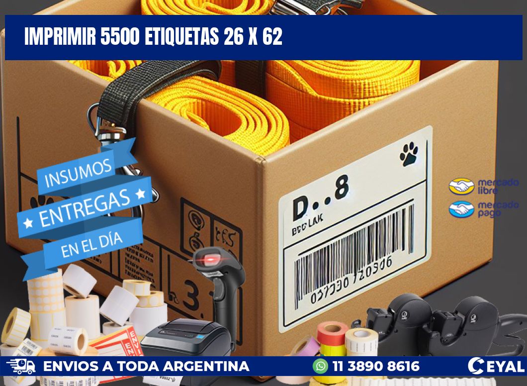 IMPRIMIR 5500 ETIQUETAS 26 x 62