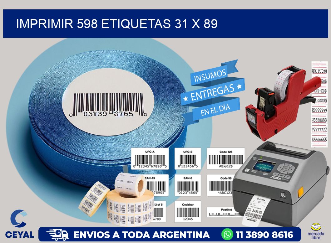 IMPRIMIR 598 ETIQUETAS 31 x 89