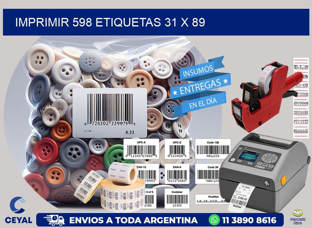 IMPRIMIR 598 ETIQUETAS 31 x 89