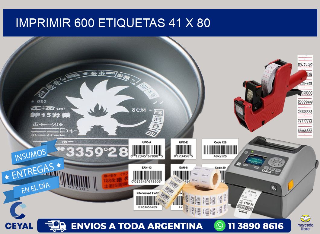 IMPRIMIR 600 ETIQUETAS 41 x 80