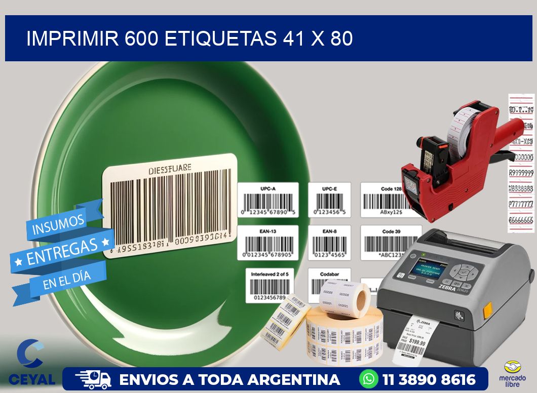 IMPRIMIR 600 ETIQUETAS 41 x 80