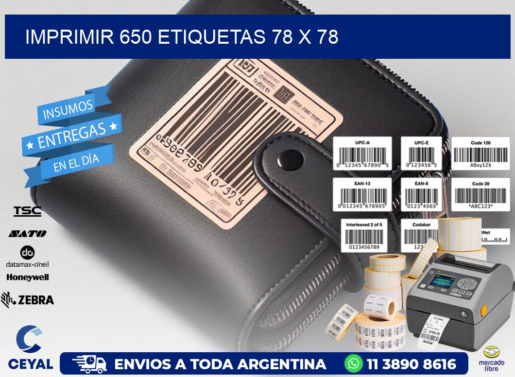 IMPRIMIR 650 ETIQUETAS 78 x 78