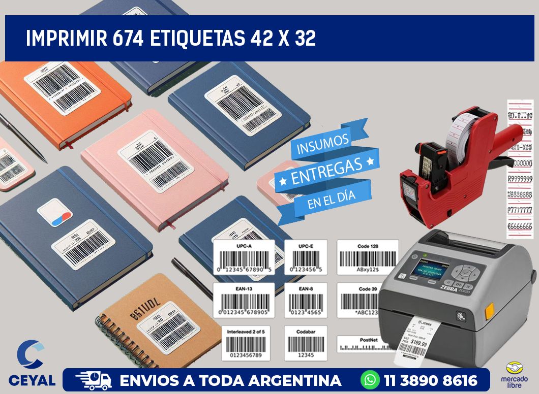 IMPRIMIR 674 ETIQUETAS 42 x 32