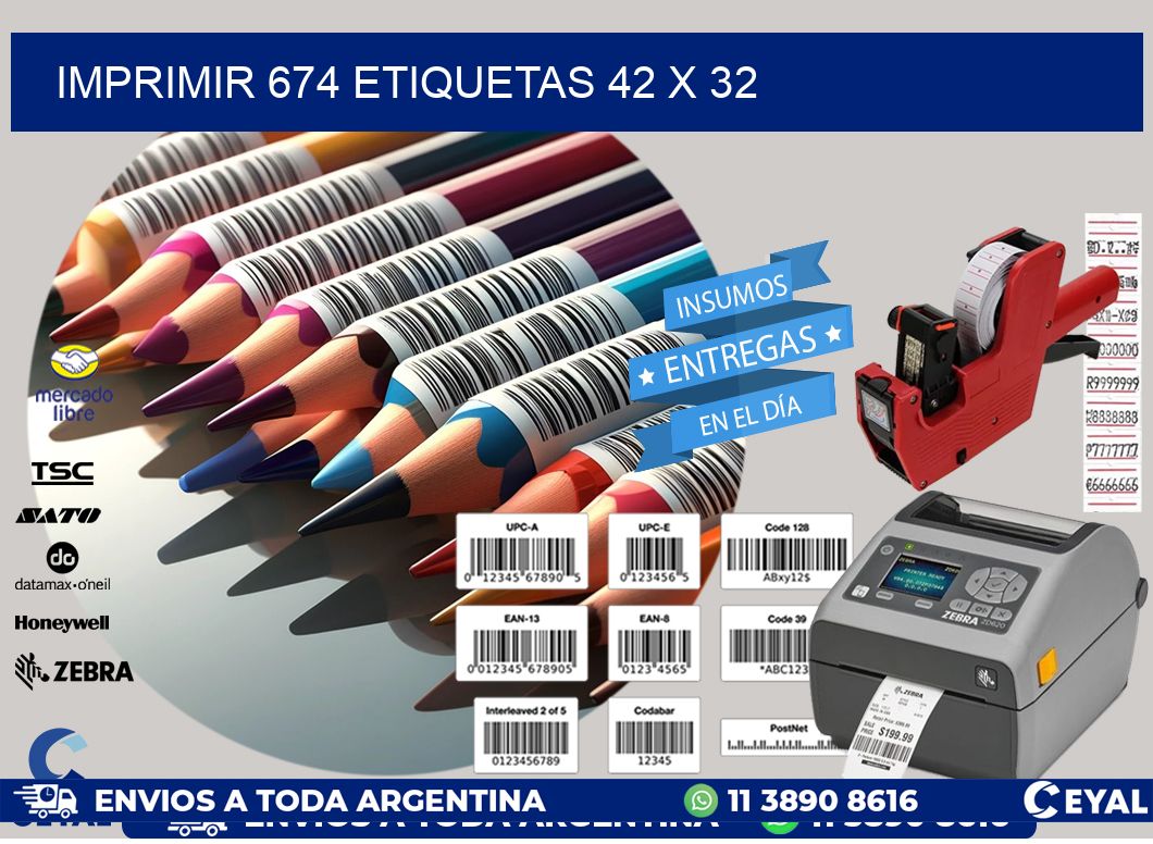 IMPRIMIR 674 ETIQUETAS 42 x 32