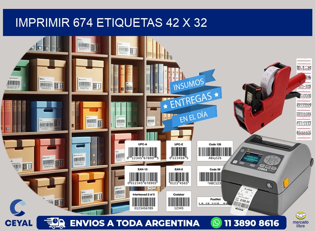 IMPRIMIR 674 ETIQUETAS 42 x 32