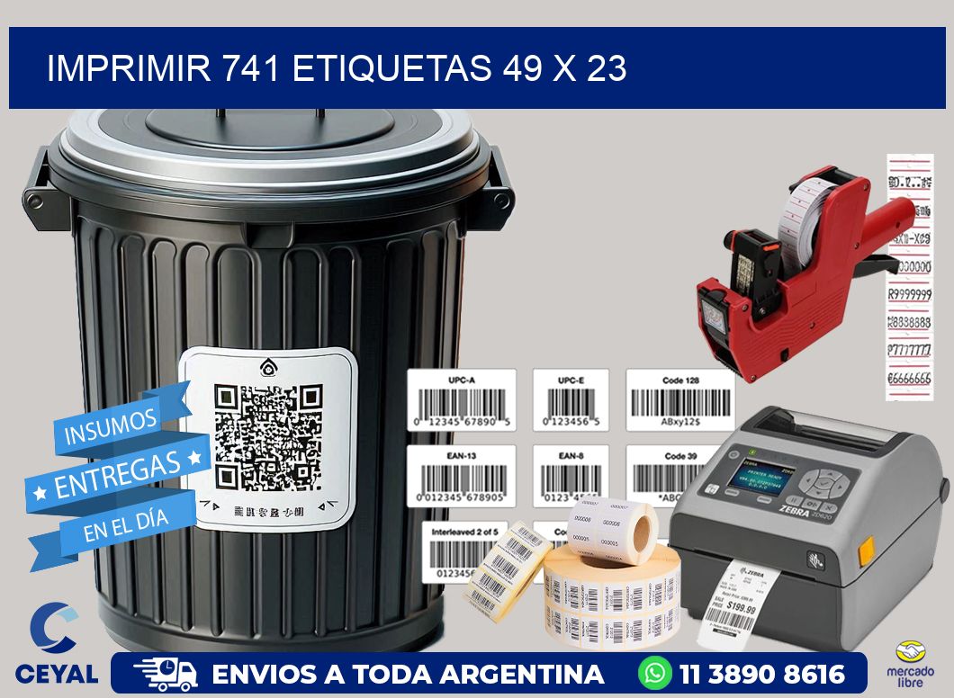 IMPRIMIR 741 ETIQUETAS 49 x 23
