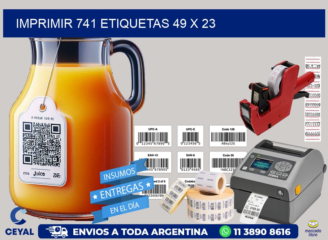 IMPRIMIR 741 ETIQUETAS 49 x 23