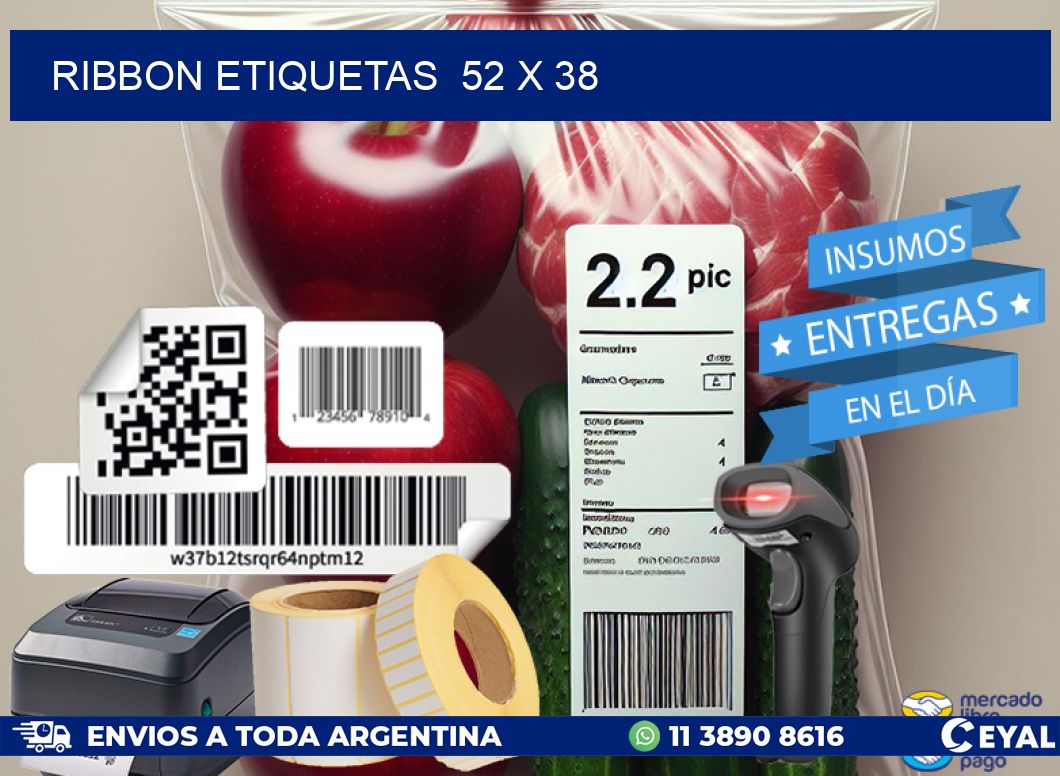 RIBBON ETIQUETAS  52 x 38