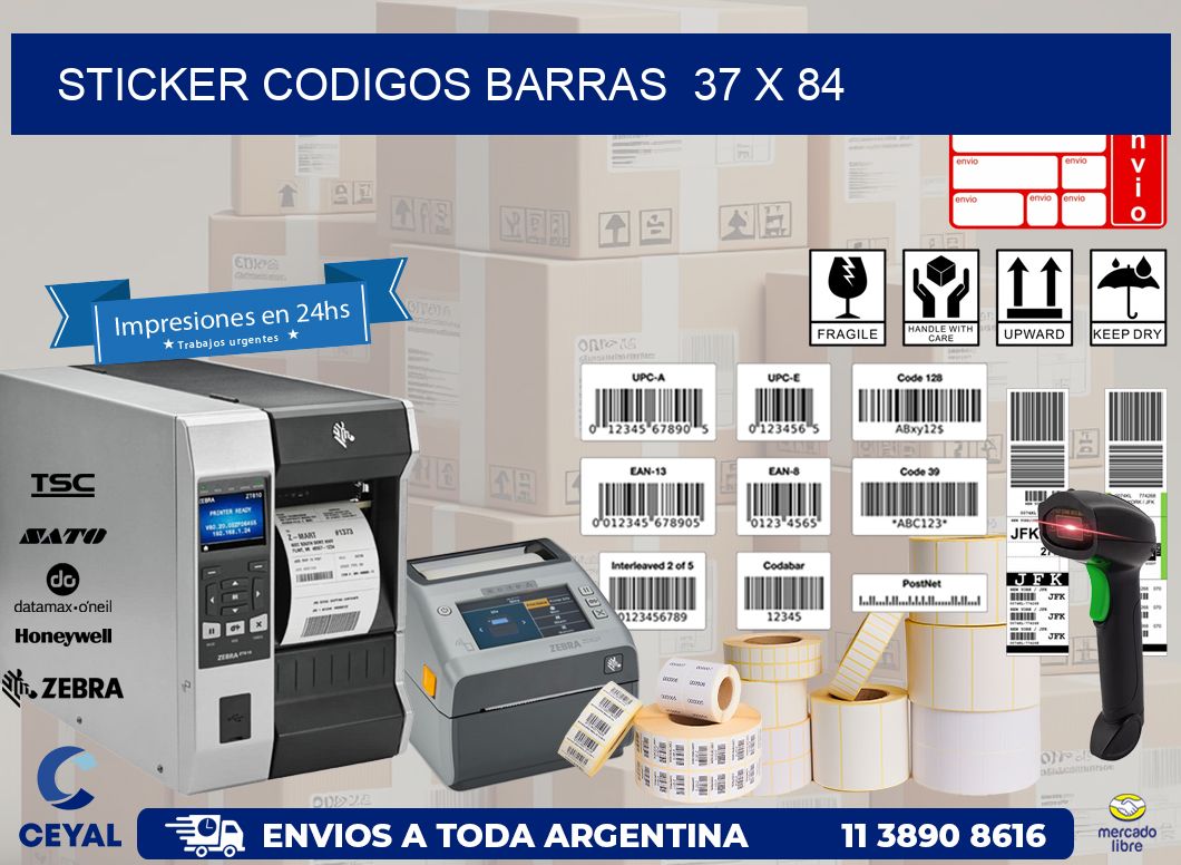 STICKER CODIGOS BARRAS  37 x 84