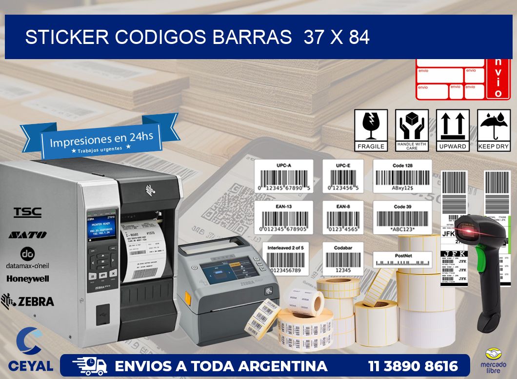 STICKER CODIGOS BARRAS  37 x 84