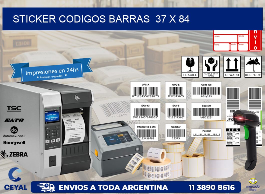 STICKER CODIGOS BARRAS  37 x 84