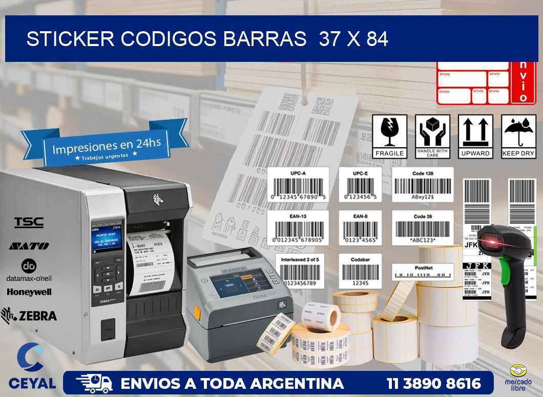 STICKER CODIGOS BARRAS  37 x 84