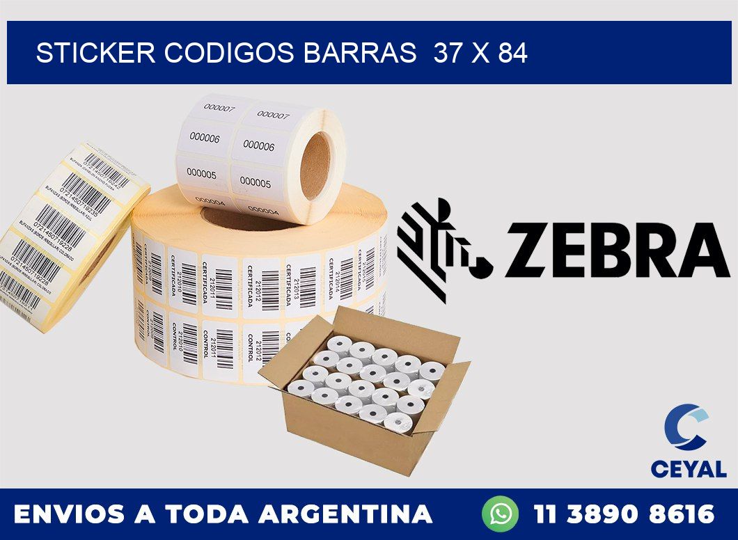 STICKER CODIGOS BARRAS  37 x 84