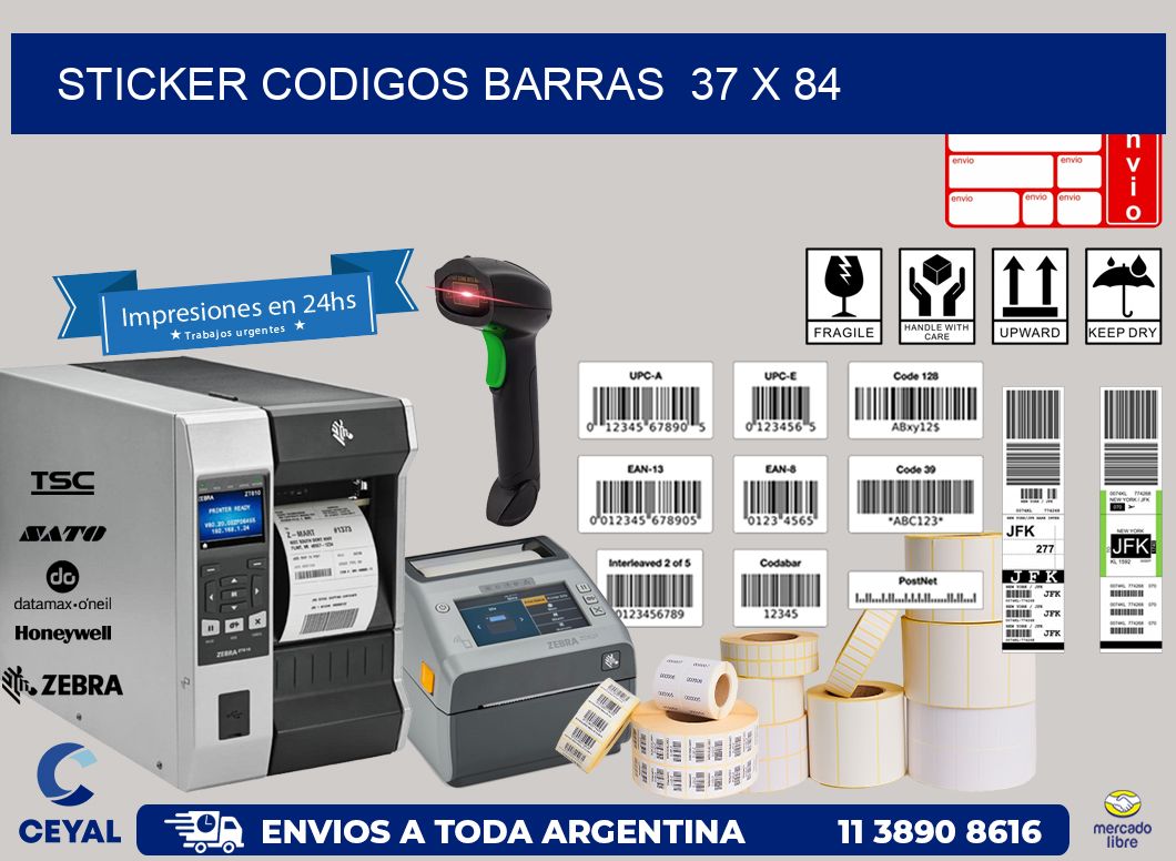 STICKER CODIGOS BARRAS  37 x 84