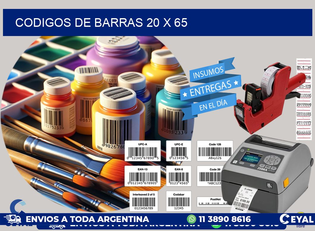 codigos de barras 20 x 65