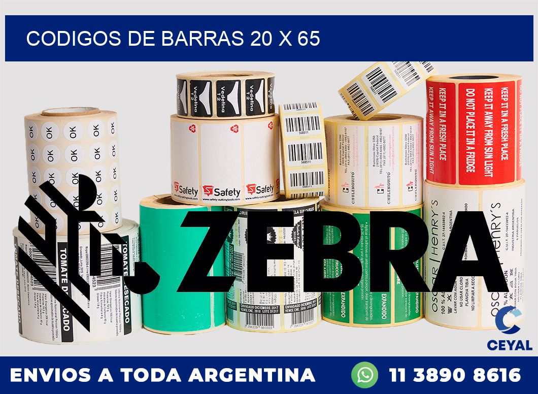 codigos de barras 20 x 65
