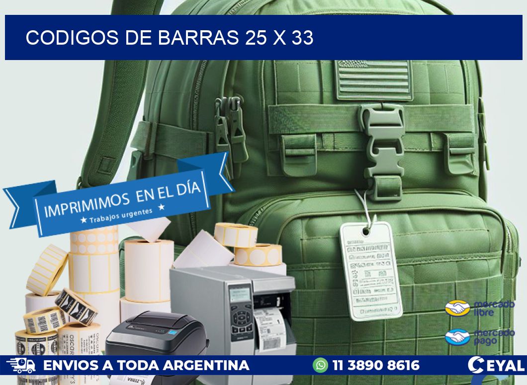 codigos de barras 25 x 33