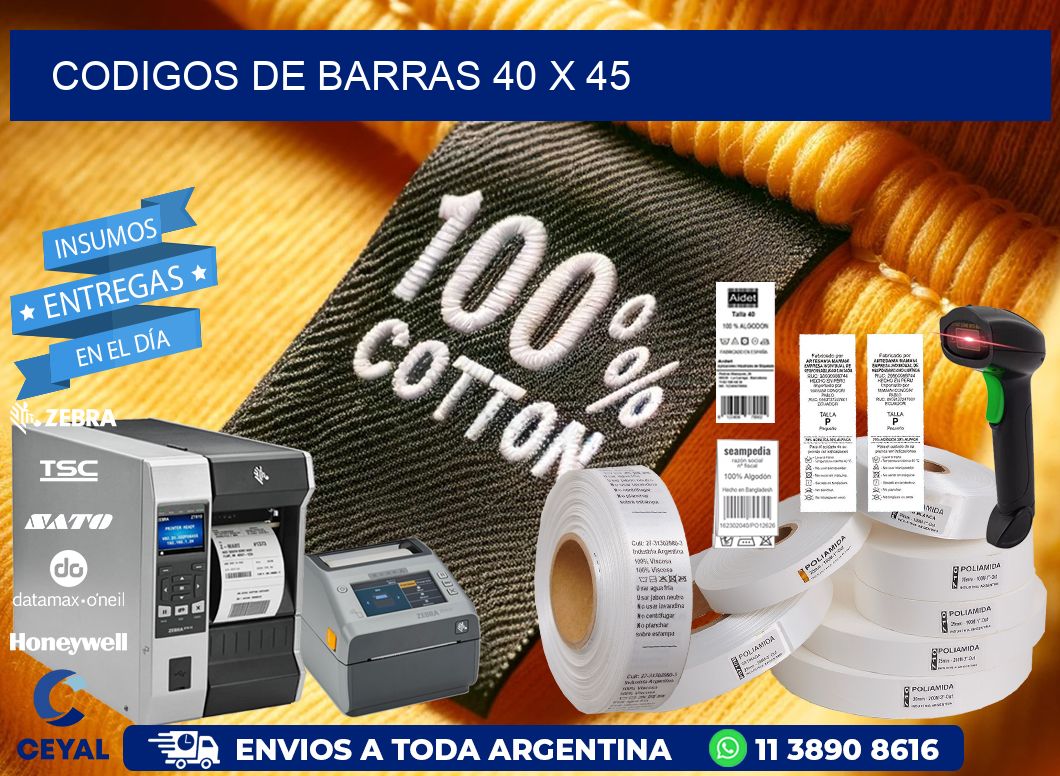 codigos de barras 40 x 45