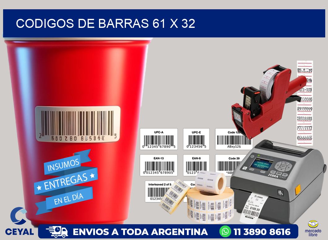 codigos de barras 61 x 32