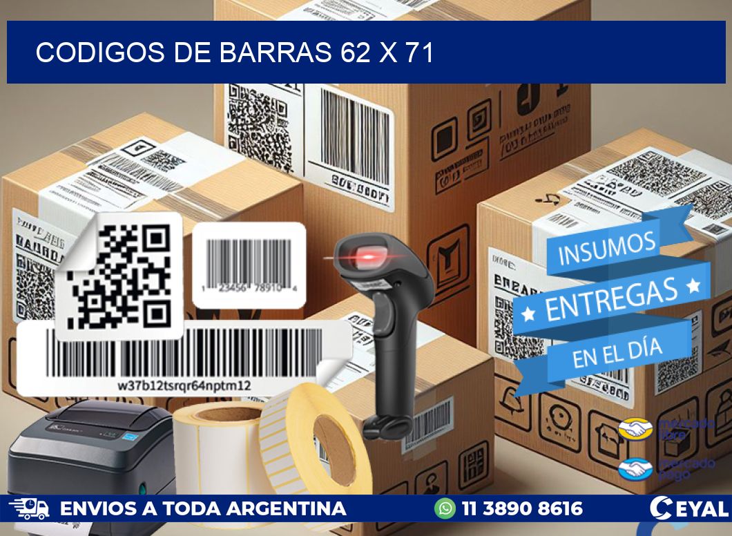 codigos de barras 62 x 71