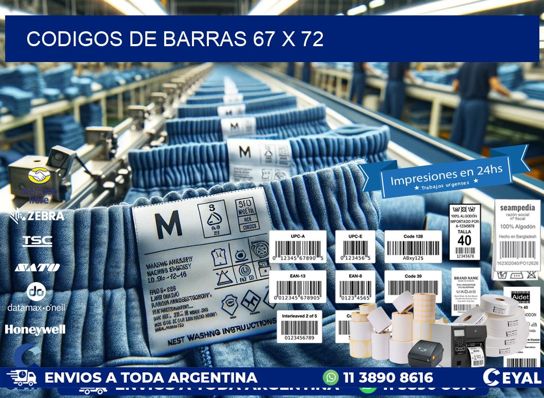 codigos de barras 67 x 72