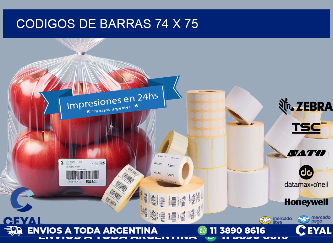codigos de barras 74 x 75