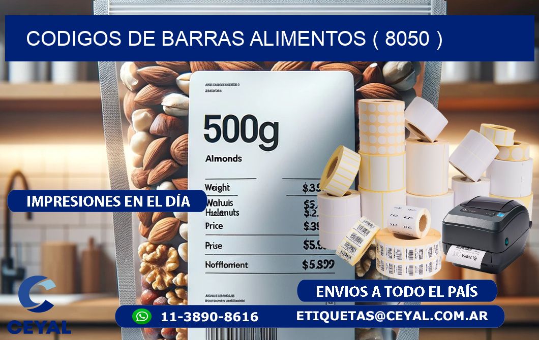 CODIGOS DE BARRAS ALIMENTOS ( 8050 )
