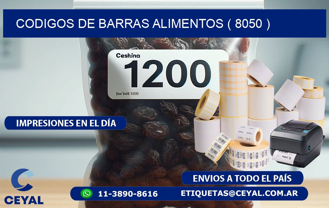 CODIGOS DE BARRAS ALIMENTOS ( 8050 )