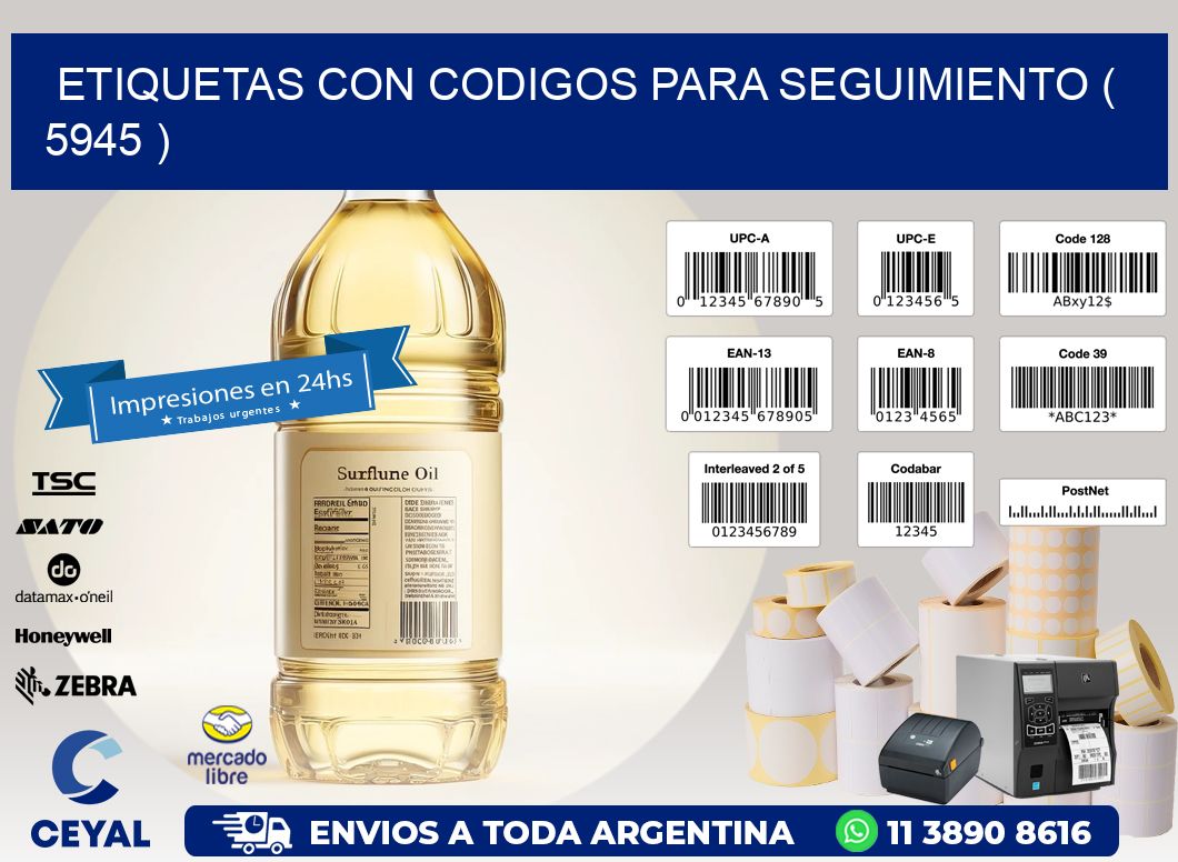 ETIQUETAS CON CODIGOS PARA SEGUIMIENTO ( 5945 ) - autoadhesivas.com.ar