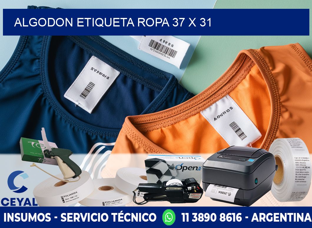 ALGODON ETIQUETA ROPA 37 x 31