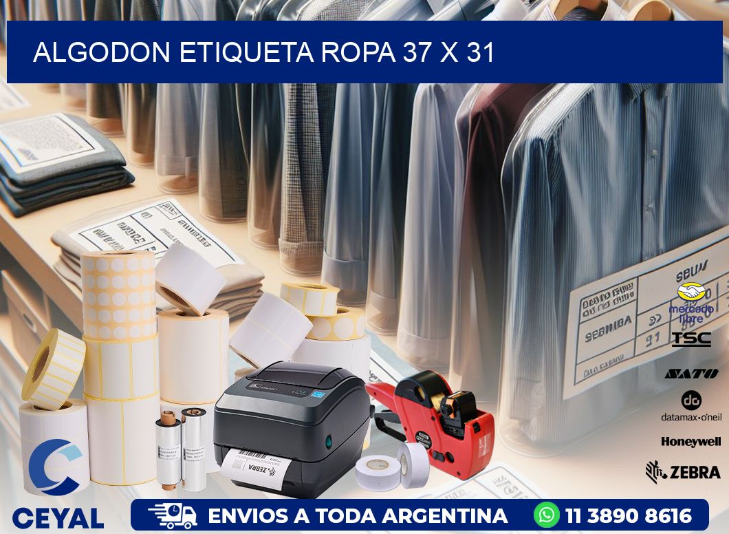 ALGODON ETIQUETA ROPA 37 x 31