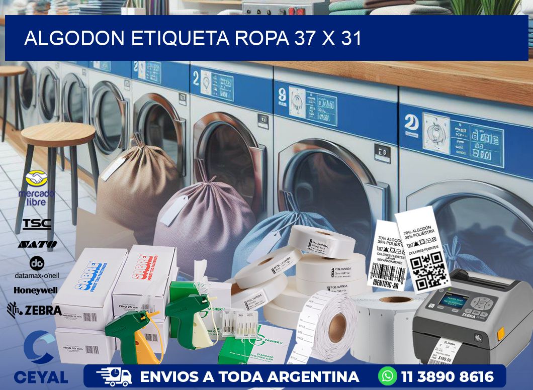 ALGODON ETIQUETA ROPA 37 x 31