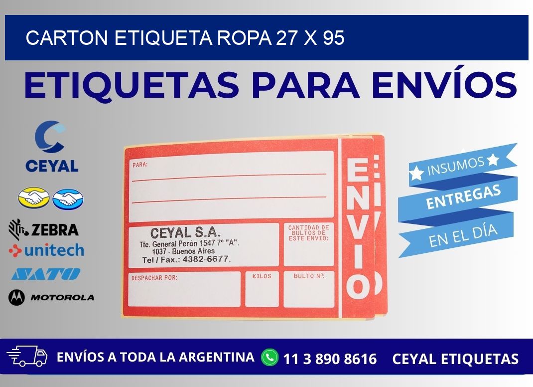 CARTON ETIQUETA ROPA 27 x 95