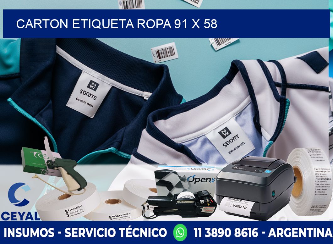 CARTON ETIQUETA ROPA 91 x 58