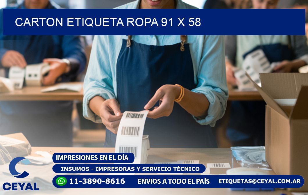 CARTON ETIQUETA ROPA 91 x 58