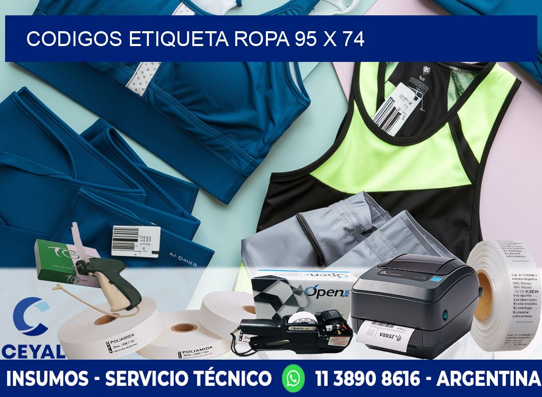 CODIGOS ETIQUETA ROPA 95 x 74