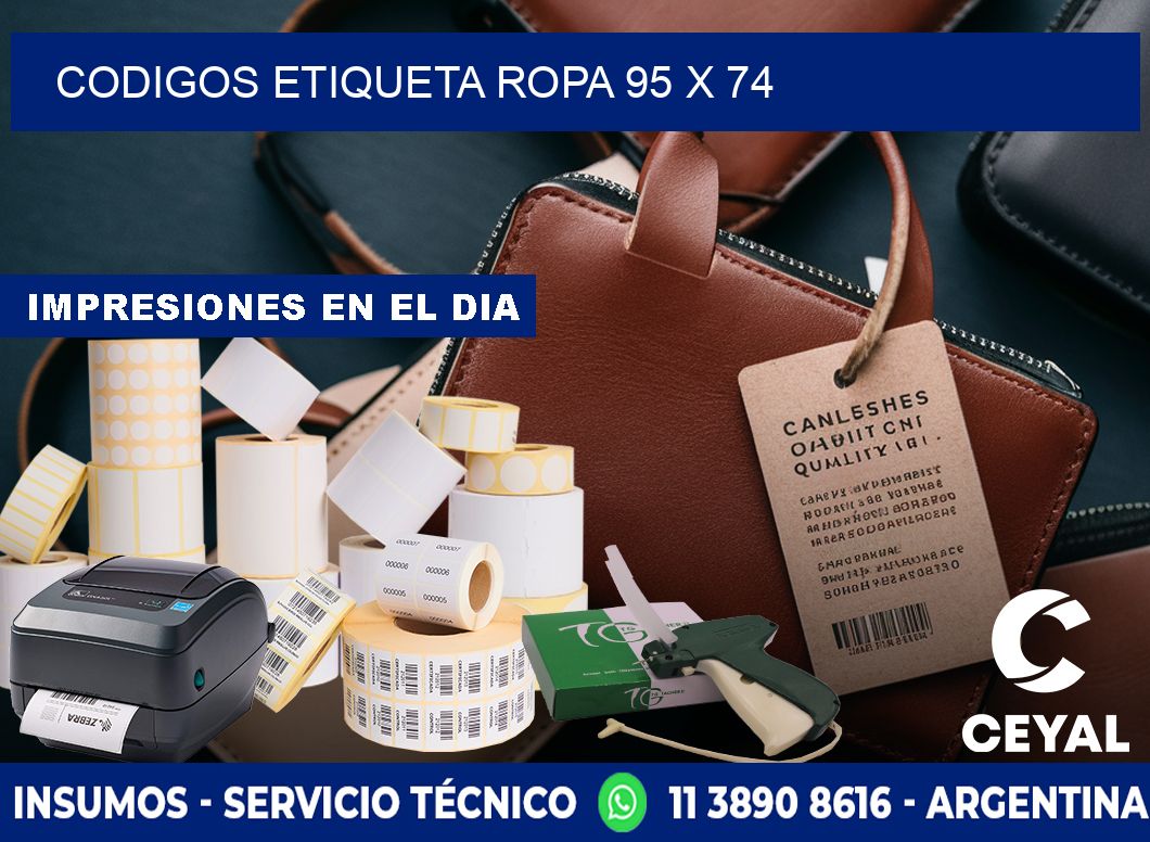 CODIGOS ETIQUETA ROPA 95 x 74
