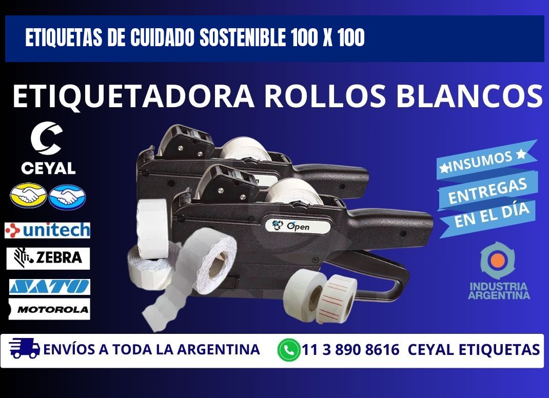 ETIQUETAS DE CUIDADO SOSTENIBLE 100 x 100
