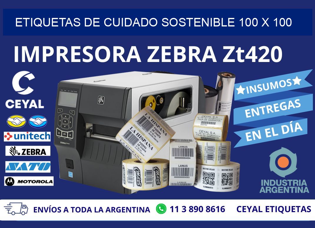 ETIQUETAS DE CUIDADO SOSTENIBLE 100 x 100